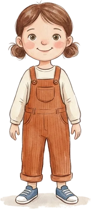 Ida, ein Mädchen mit braunen Zöpfchen